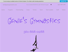 Tablet Screenshot of geniesgymnastics.com